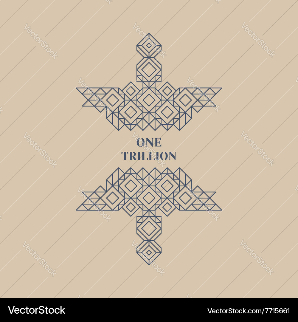 Decorative design element in retro style line art Vector Image