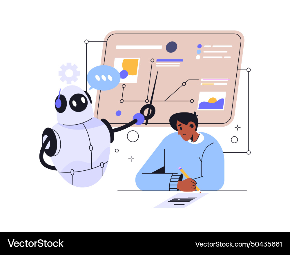 Design for online learn ai study concept Design for online learn ai study concept vector image