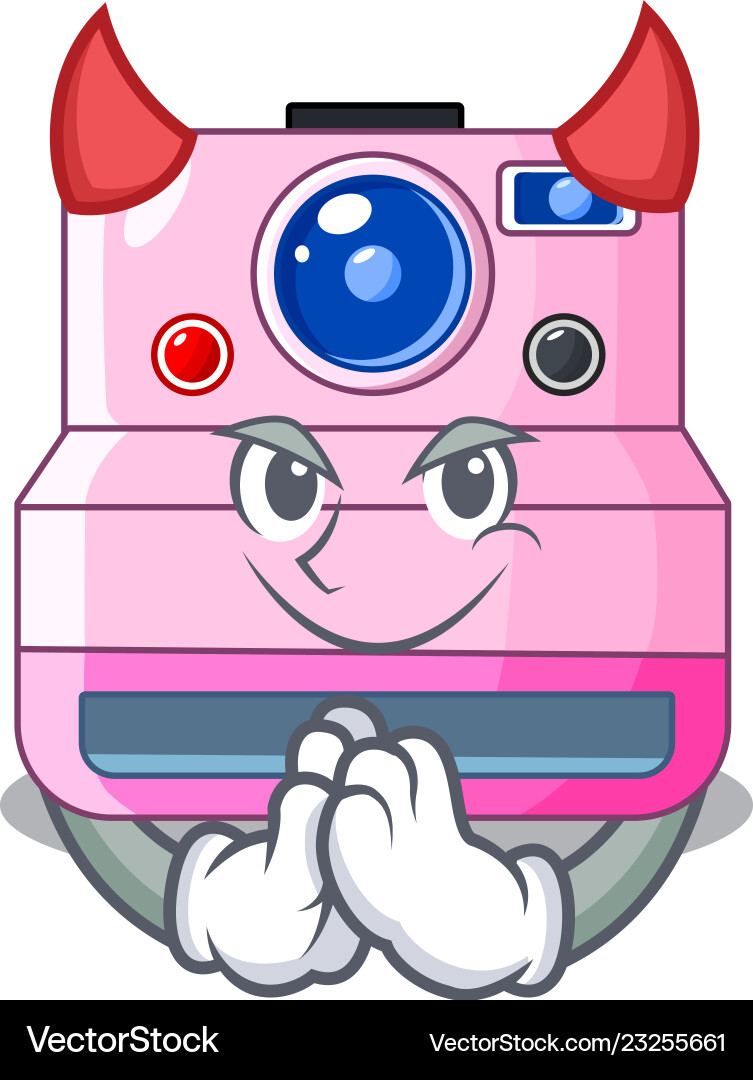 Devil instant camera in a shape character Vector Image