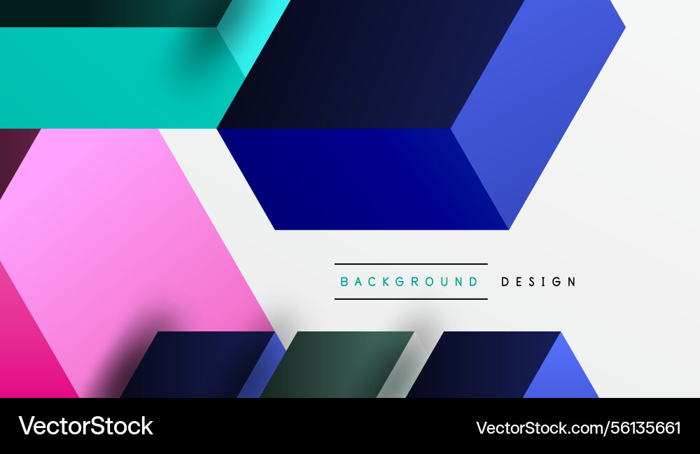 Hexagons overlap creating vibrant color blocks Vector Image