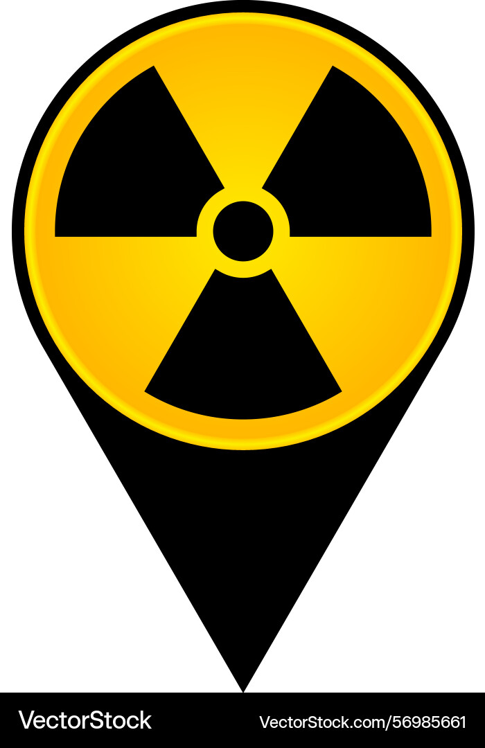 Radioactive and nuclear pointer icon isolated Vector Image