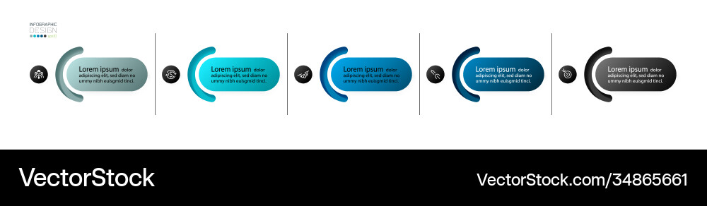 Rectangular label is divided into steps Vector Image