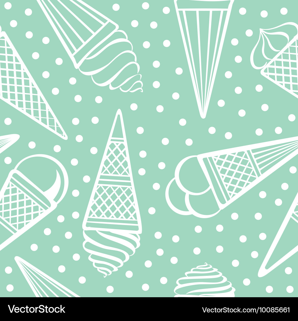 Seamless pattern with ice-cream vector image
