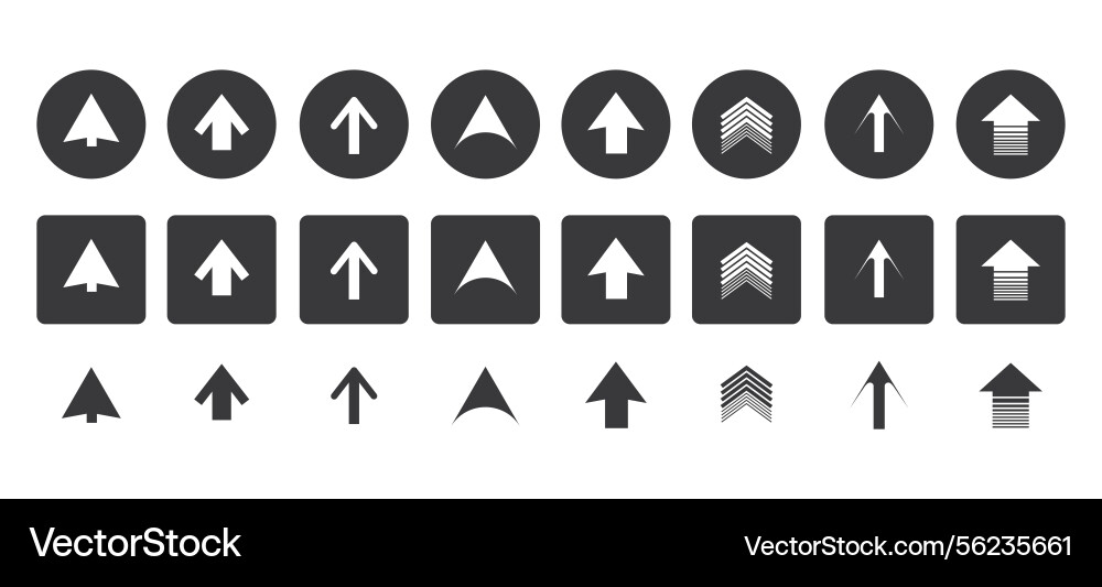 Set of black cursor arrows pointer icons clicks Set of black cursor arrows pointer icons clicks vector image