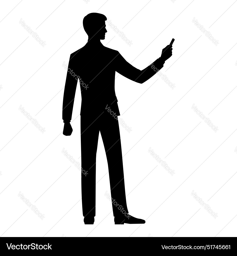 Silhouette of a businessman at presentation Vector Image