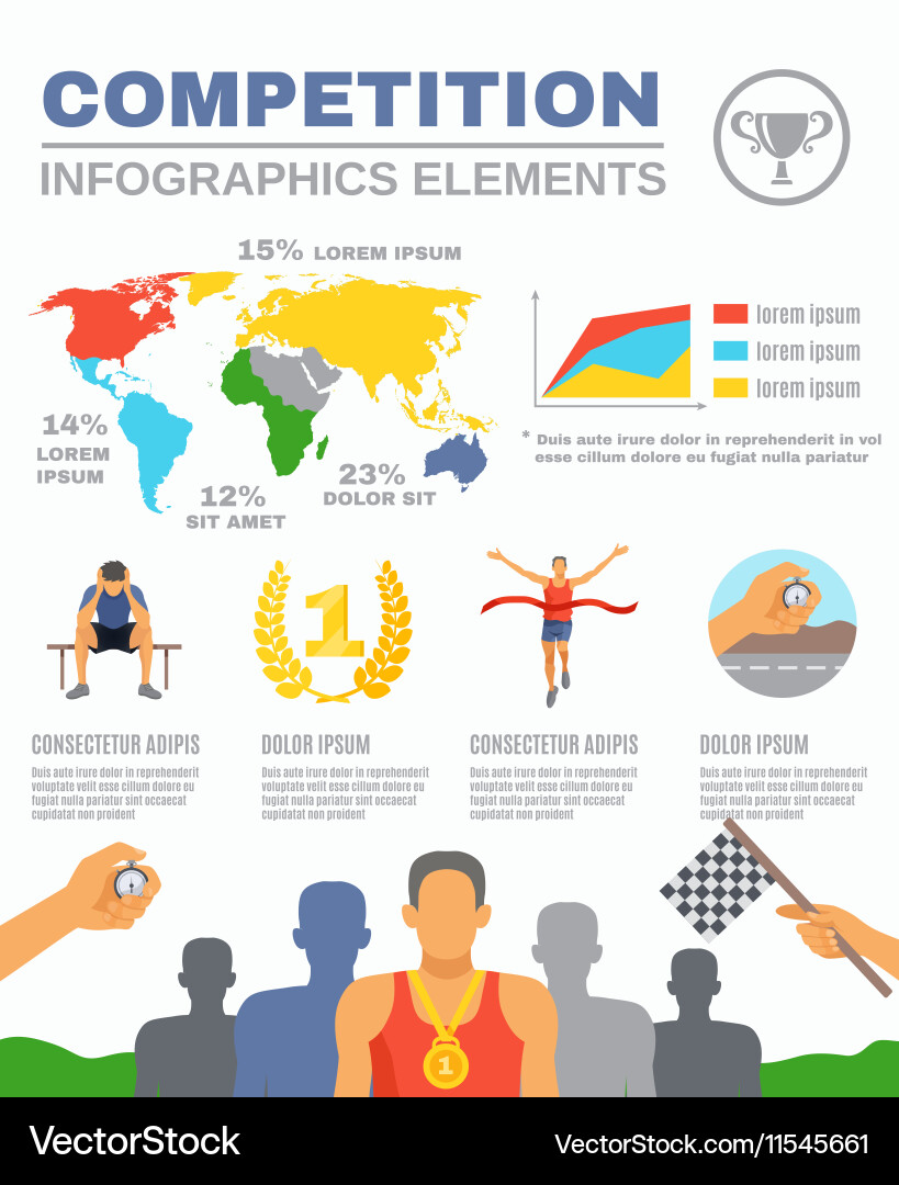 Sports competition infographics Royalty Free Vector Image