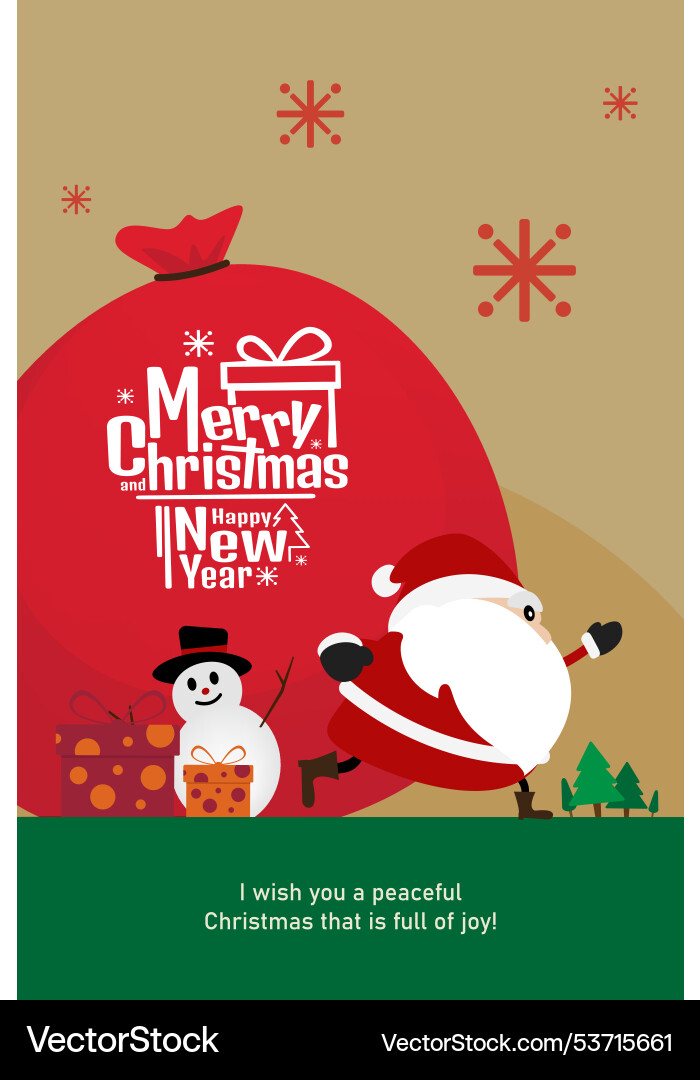 Weihnachtskarte mit santa snowman Weihnachtskarte mit santa snowman vektorbild