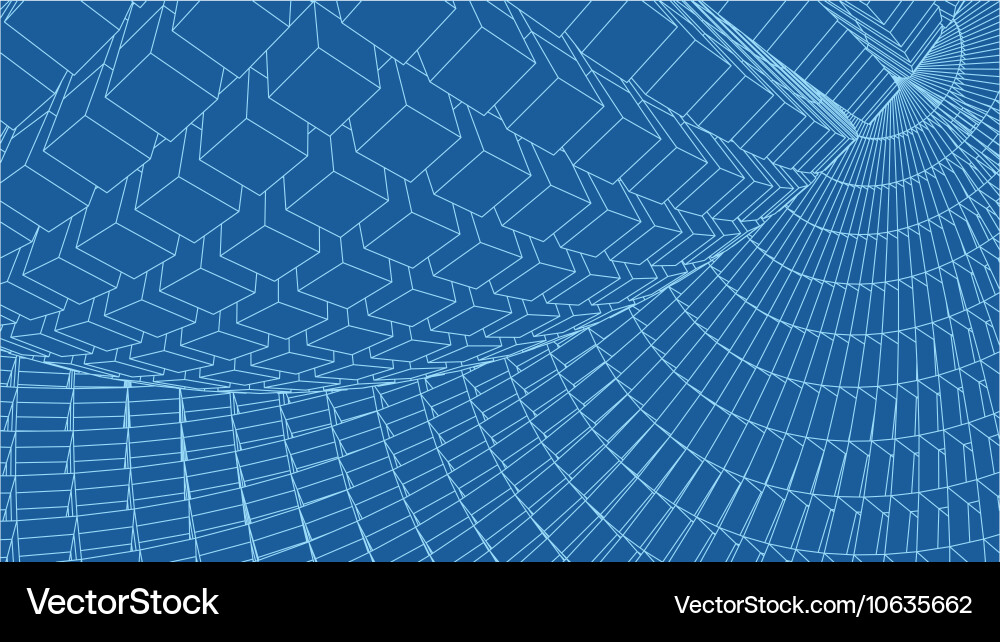 Abstract 3d illuminated distorted mesh sphere vector image
