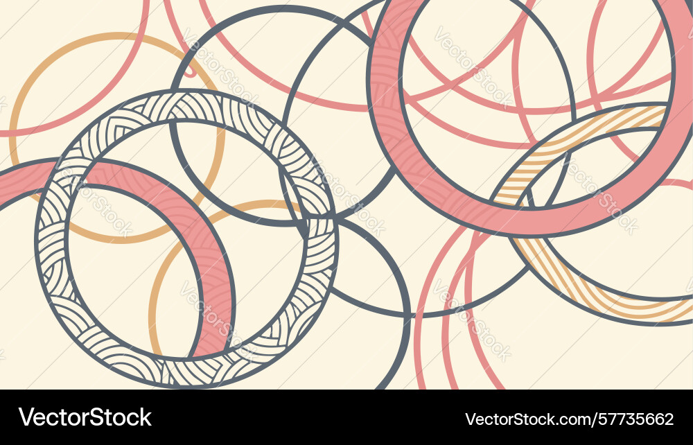 Abstract overlapping circular patterns in muted vector image
