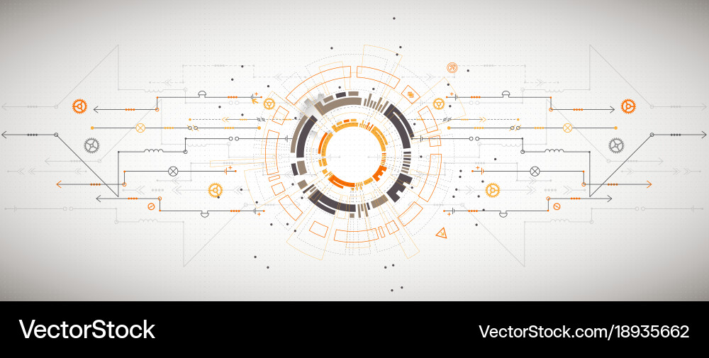 Abstract technological background with various vector image