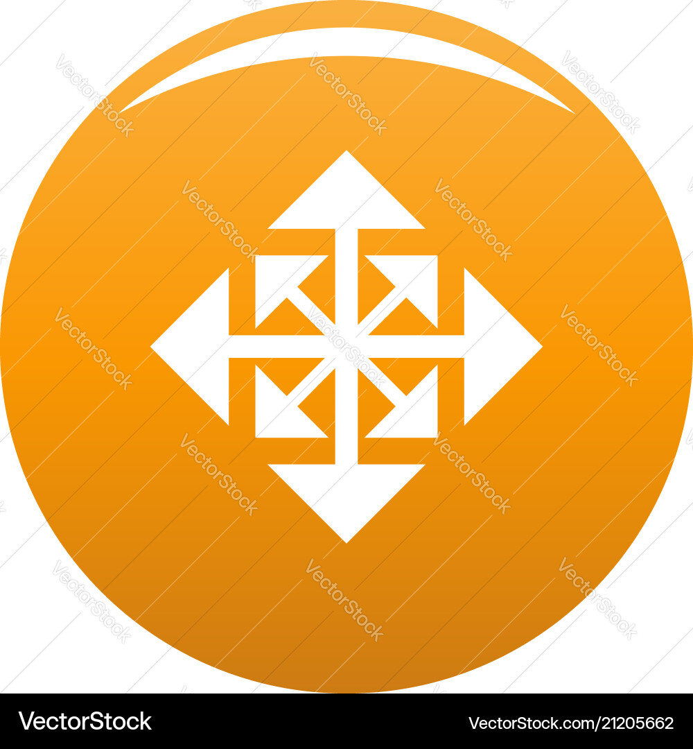 Cursor displacement arrow icon orange Cursor displacement arrow icon orange vector image