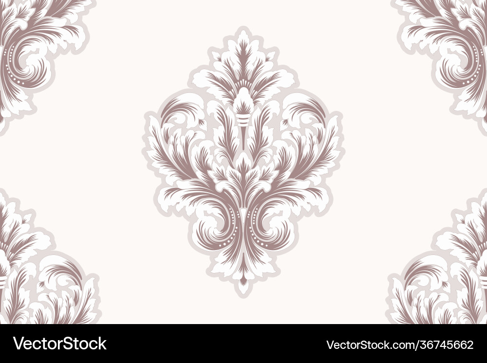 Damask seamless pattern element classical Damask seamless pattern element classical vector image