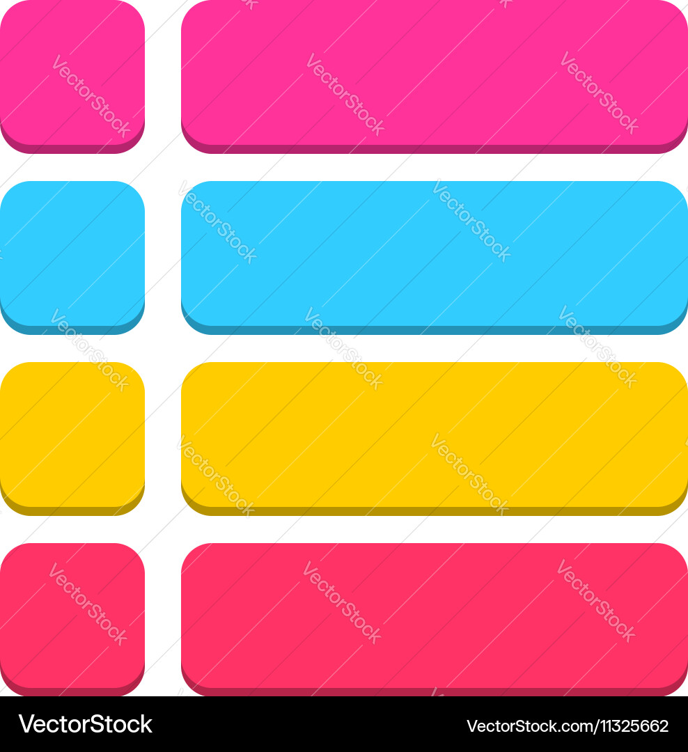 Flat blank icon empty internet color button vector image