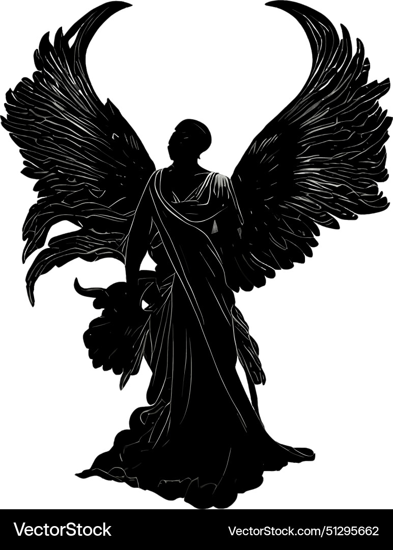 Schwarze Silhouette einer Frau als Engel auf weiß Schwarze Silhouette einer Frau als Engel auf weiß vektorbild
