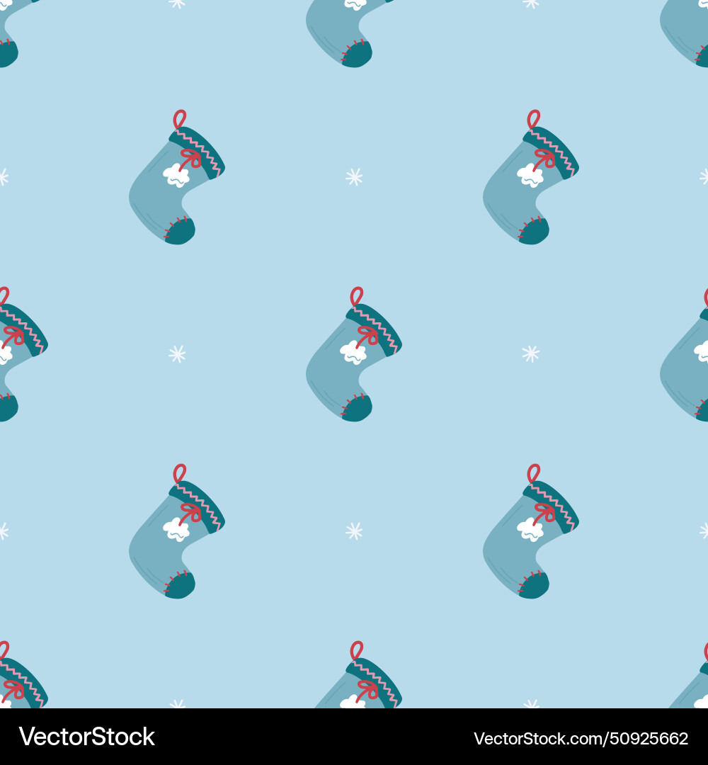 Simple christmas sock seamless pattern Vector Image