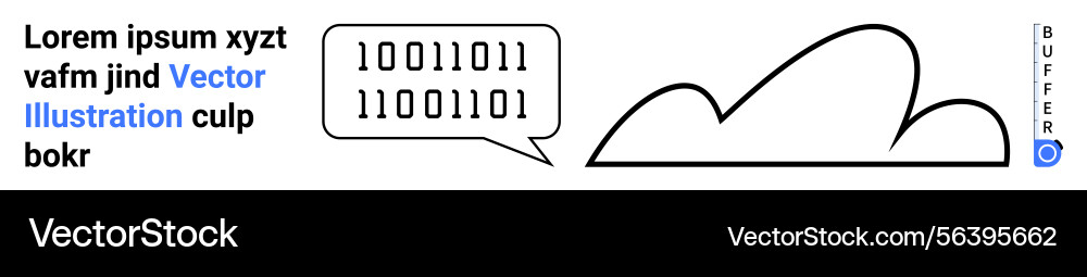 Speech bubble displaying binary code alongside Speech bubble displaying binary code alongside vector image