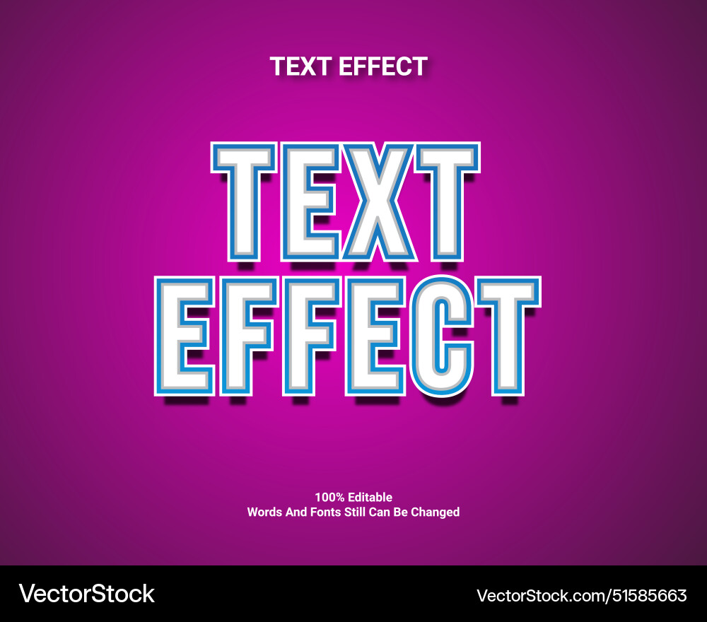Editable text effect design template Vector Image