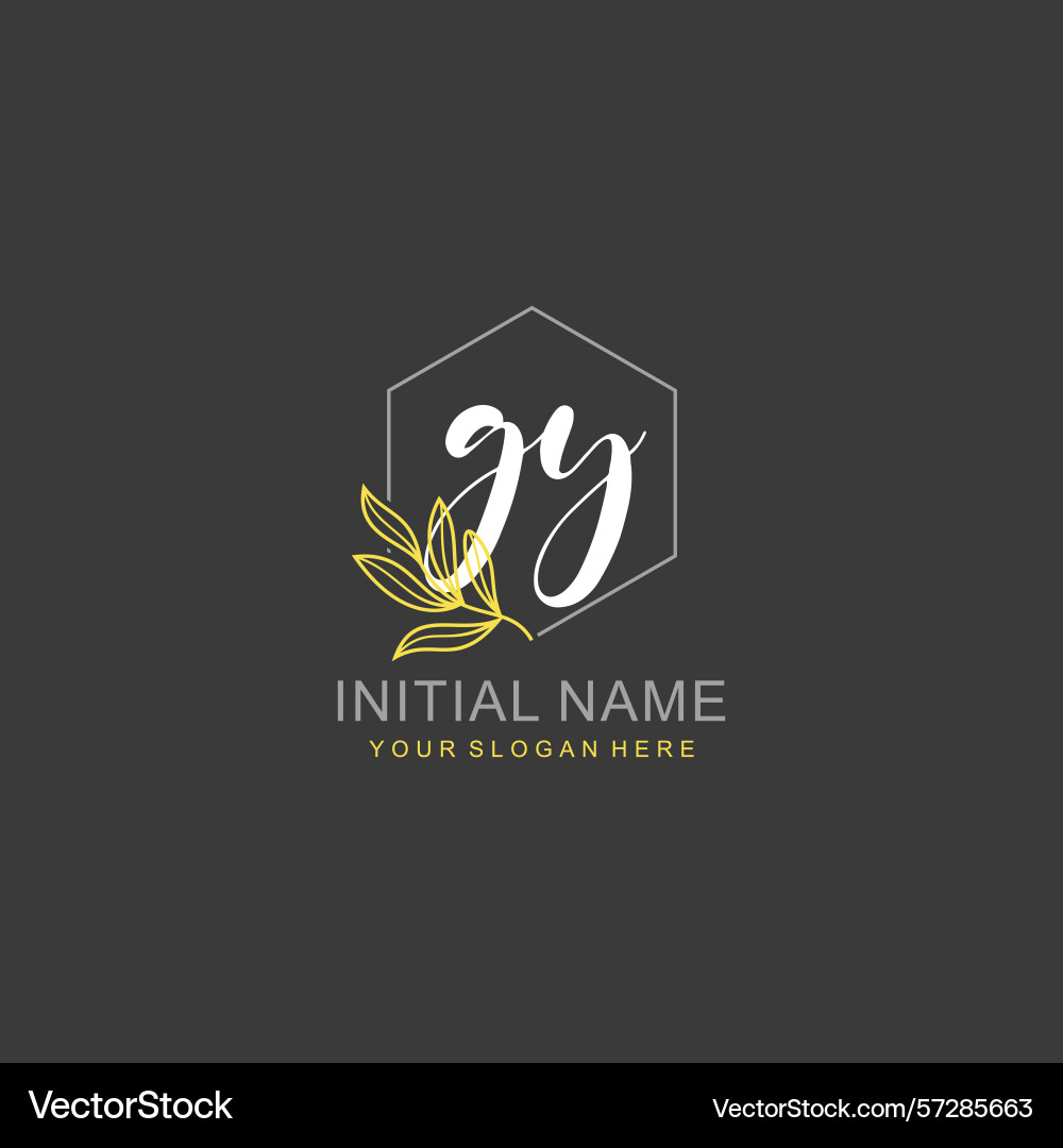 Gy initial logo templates with botanical elements Gy initial logo templates with botanical elements vector image