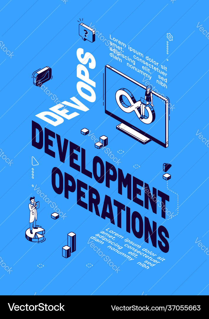 Poster devops development operations Vector Image