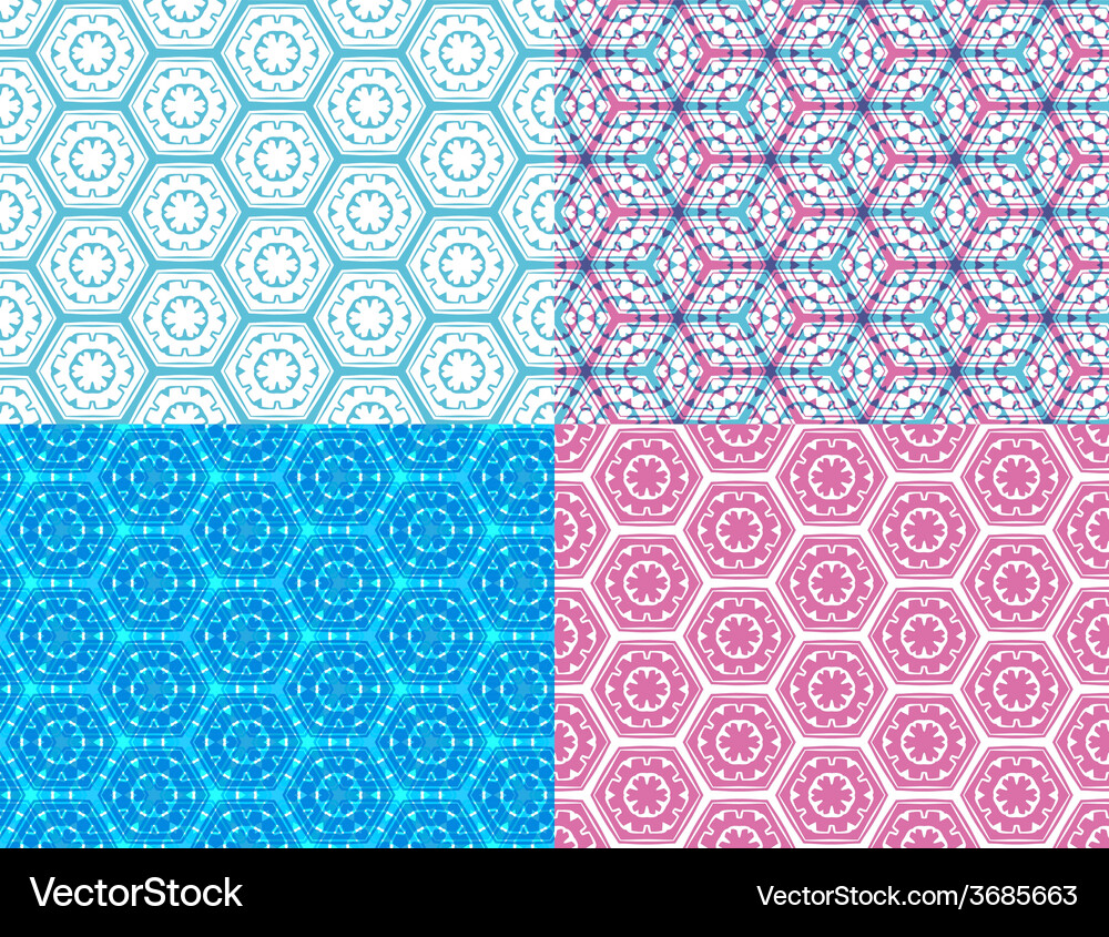 Set of seamless geometric patterns Vector Image