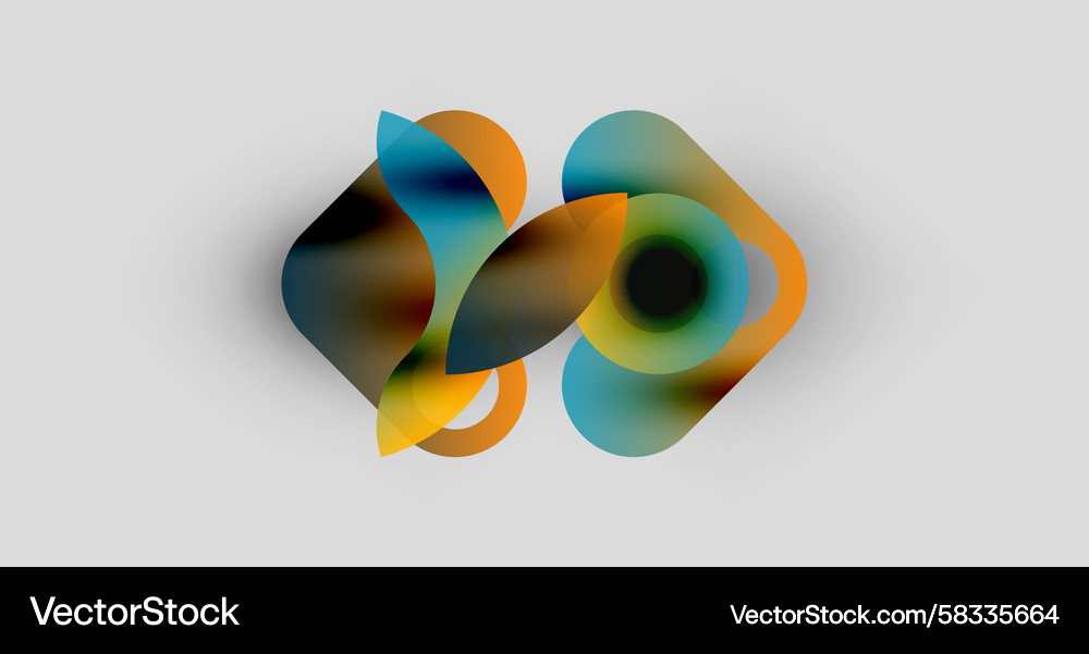Abstract shapes overlap creating vibrant color Vector Image
