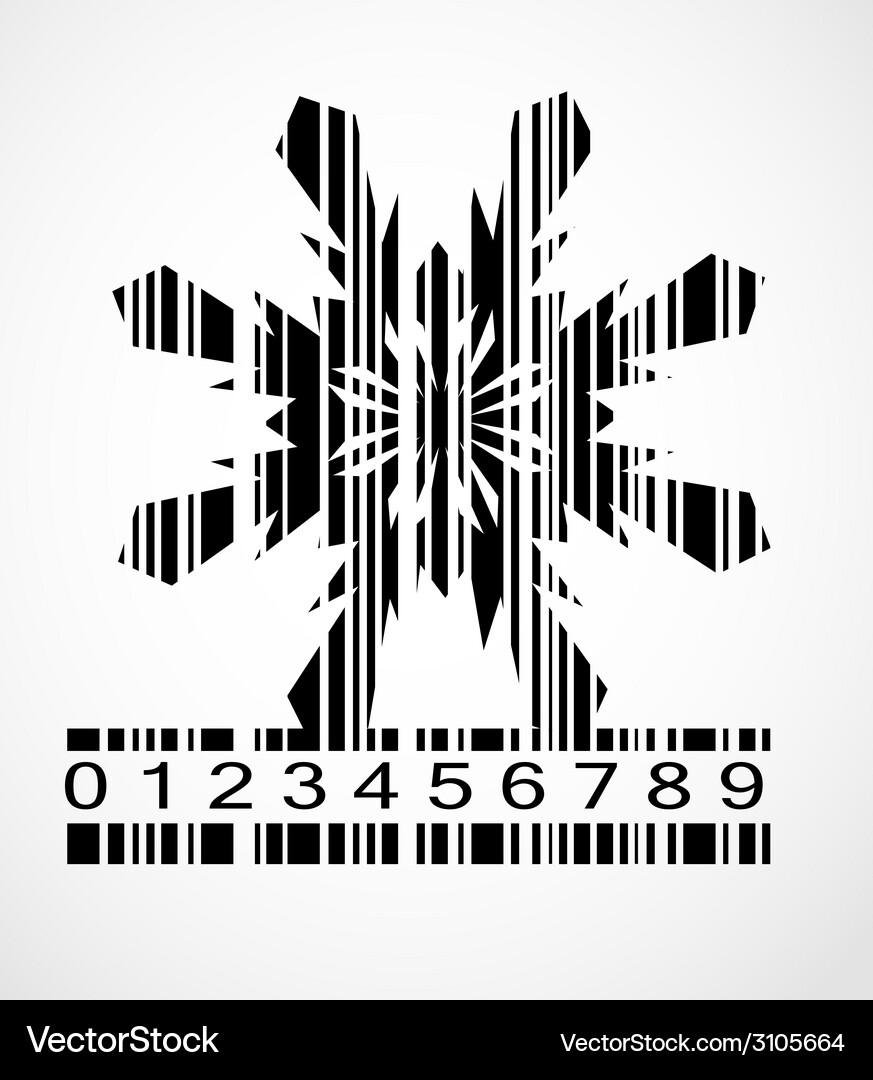 Barcode snowflake image Vector Image