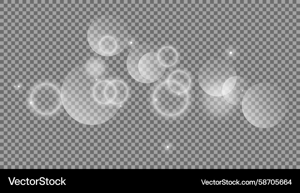 Bokeh circles on transparent background Bokeh circles on transparent background Vector Image