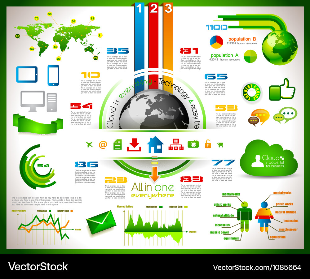 Cloud Computing Data Visualization vector image