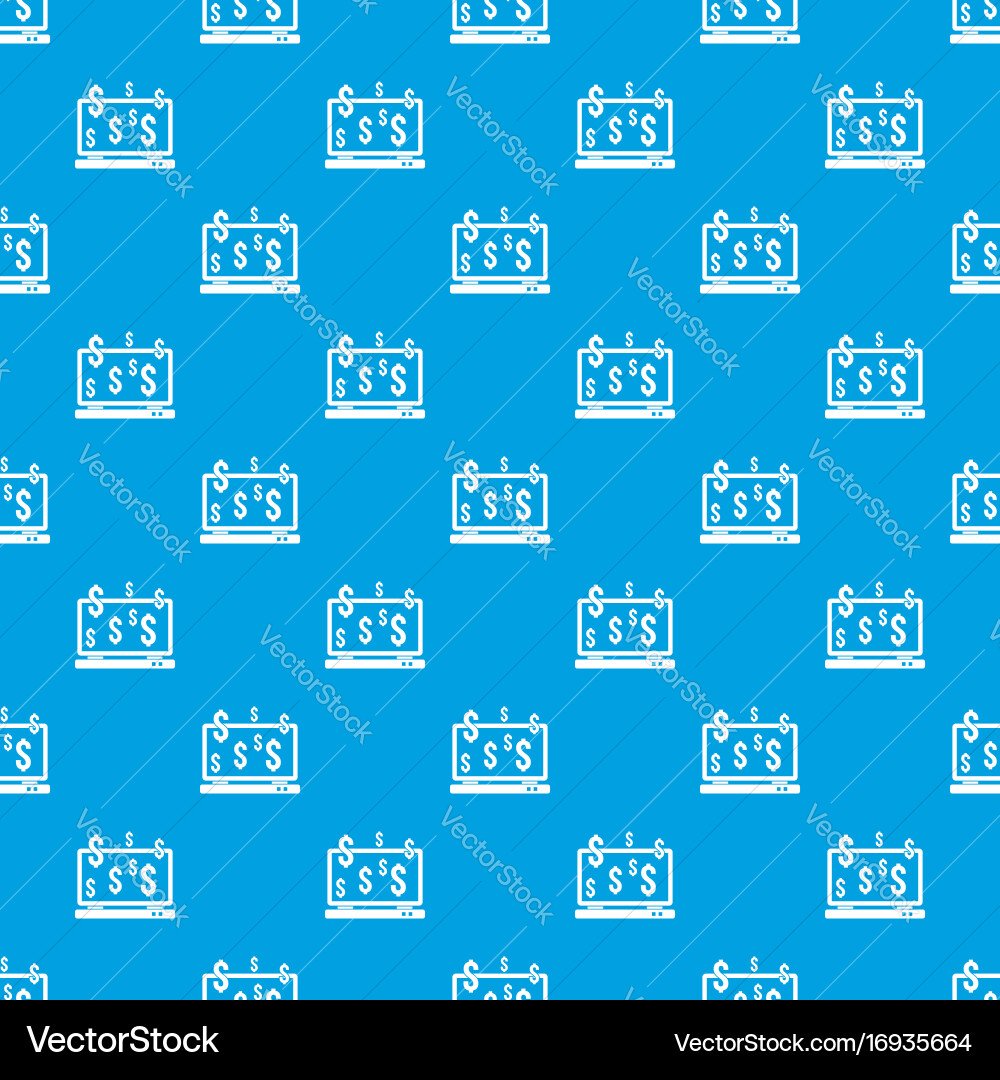 Computer monitor and dollar signs pattern seamless Vector Image
