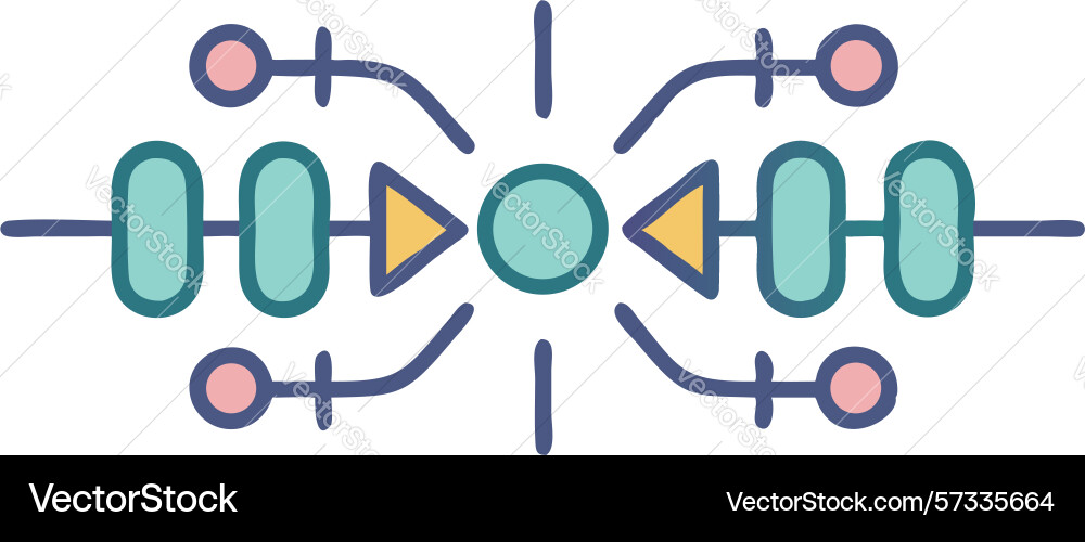 Digital data flow - network connectivity vector image