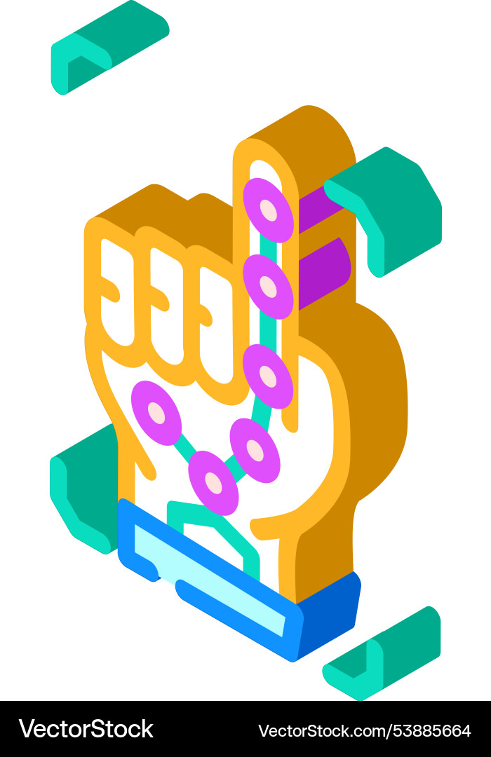 Password biometrics integration isometric icon Password biometrics integration isometric icon vector image