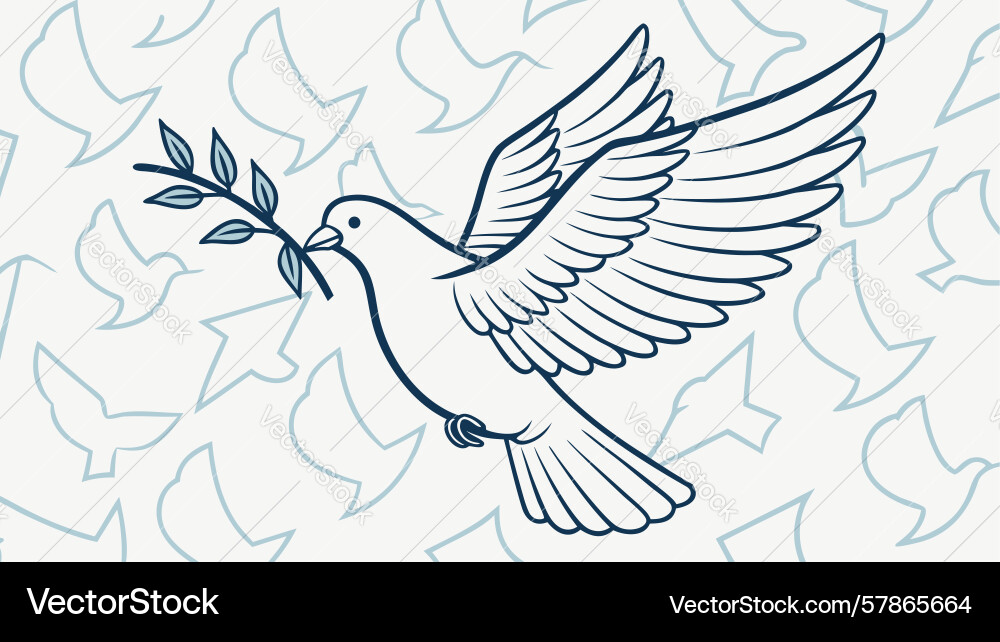 Peace doves pattern serene unity and tranquility Vector Image