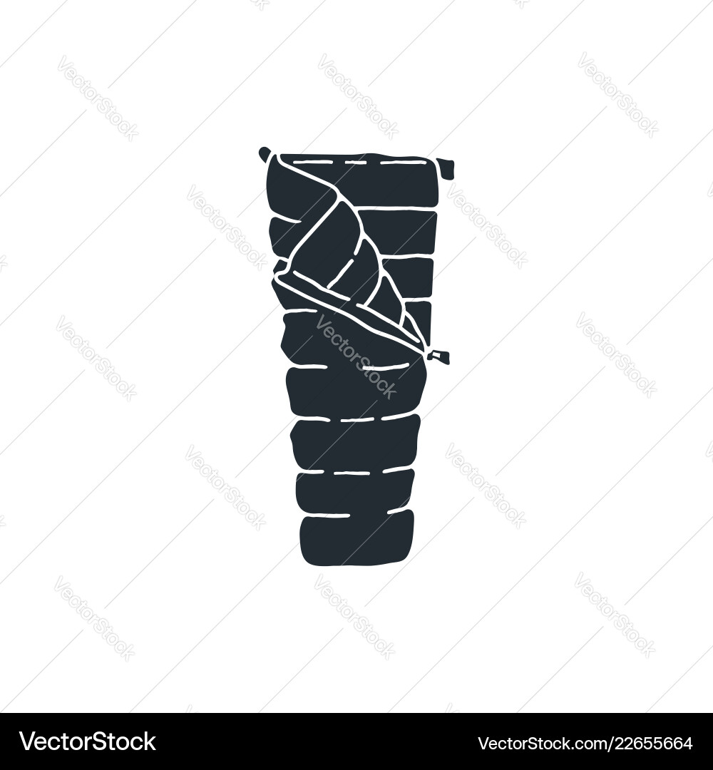 Schlafende schwarze Tasche Ikone Silhouette Wandern Schlafende schwarze Tasche Ikone Silhouette Wandern vektorbild