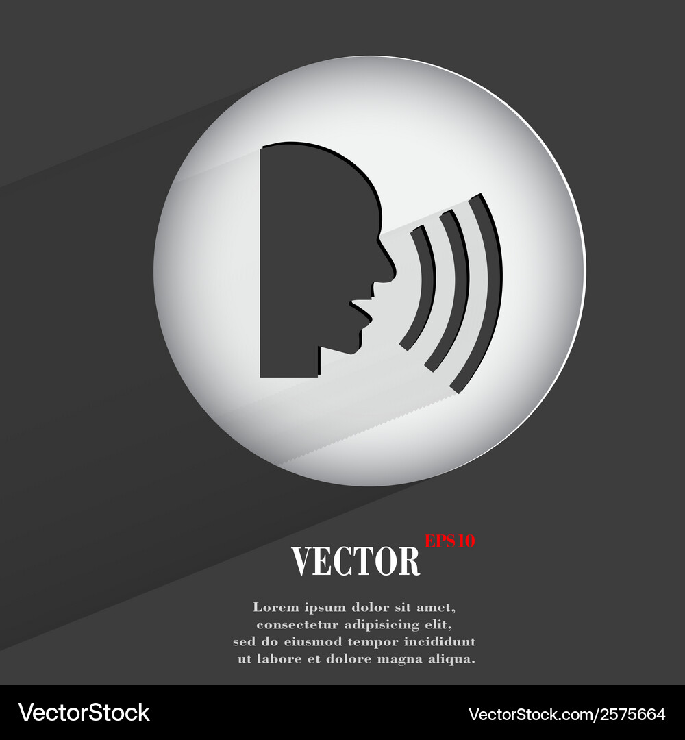 Talk flat modern web button with long shadow Vector Image