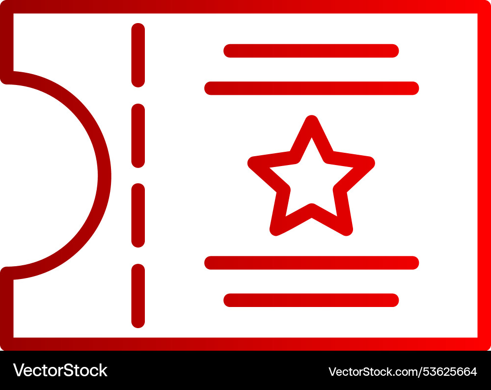Ticket line gradient icon Vector Image