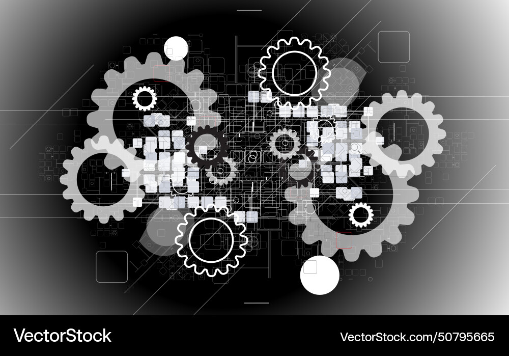 Abstract retro digital computer technology Abstract retro digital computer technology Vector Image