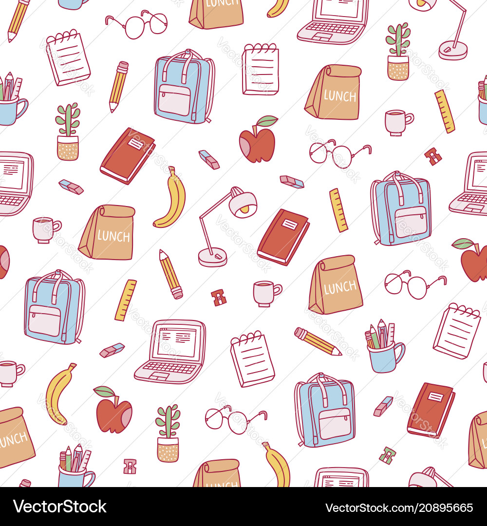 Back to school pattern Royalty Free Vector Image