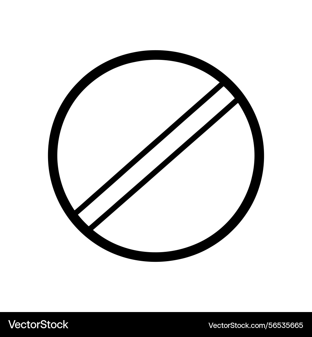 Black stroke circle with diagonal double lines Vector Image