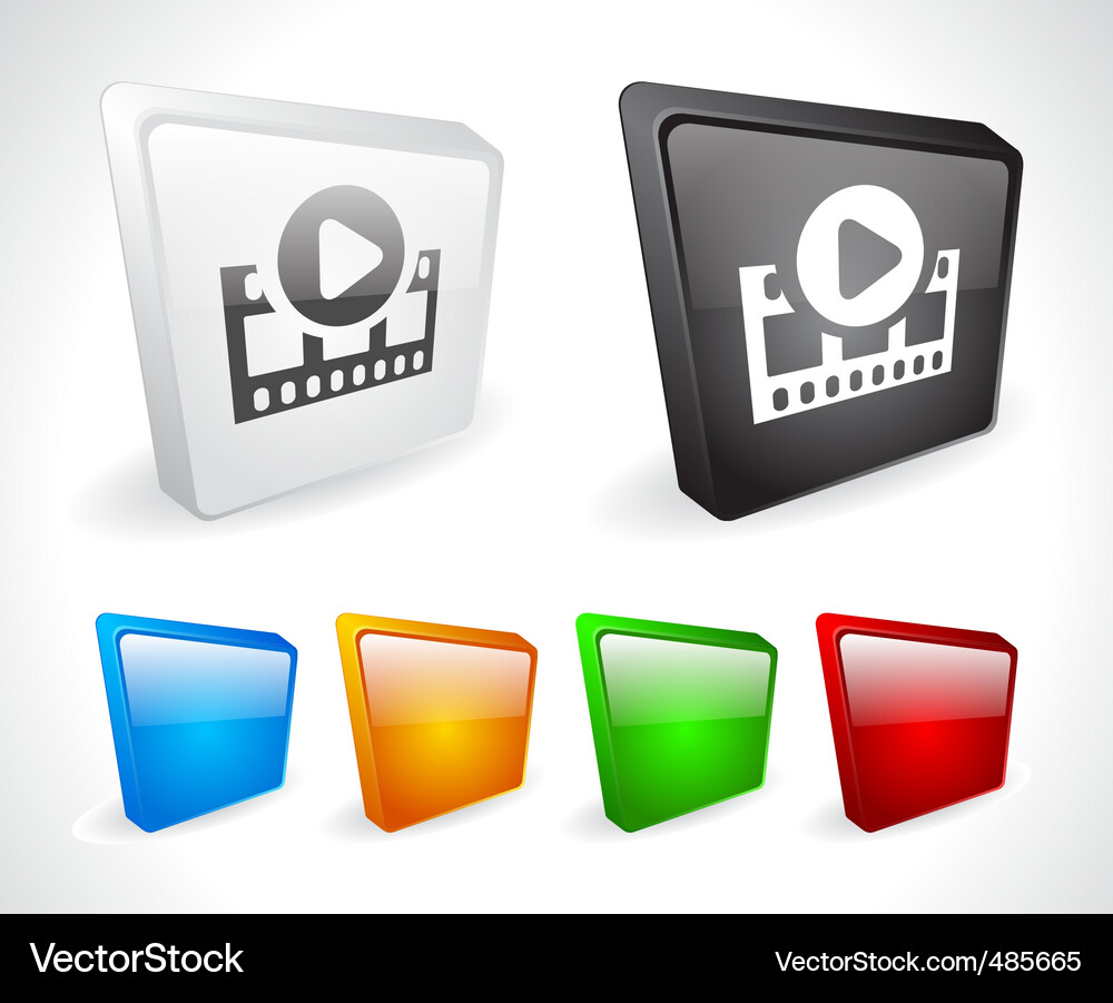 Color 3d buttons for web Vector Image