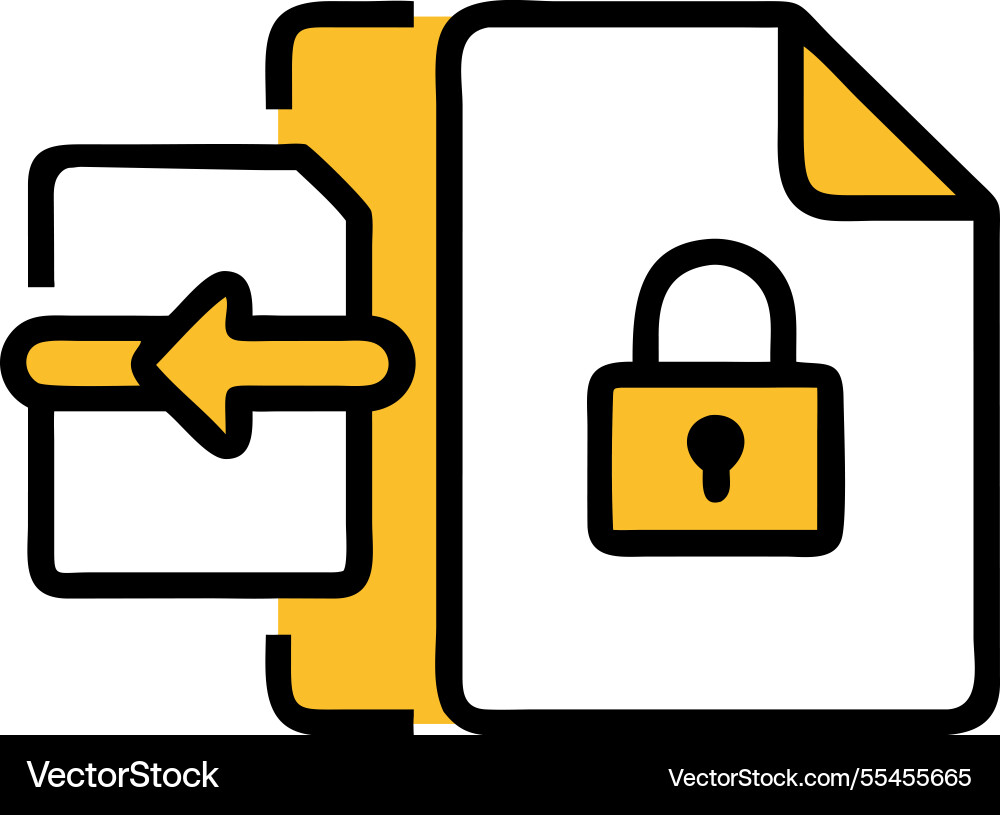 Data security file lock icon Vector Image