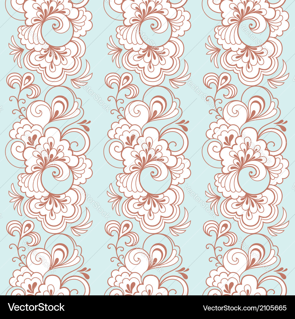 Floral Scroll Pattern Vector Image