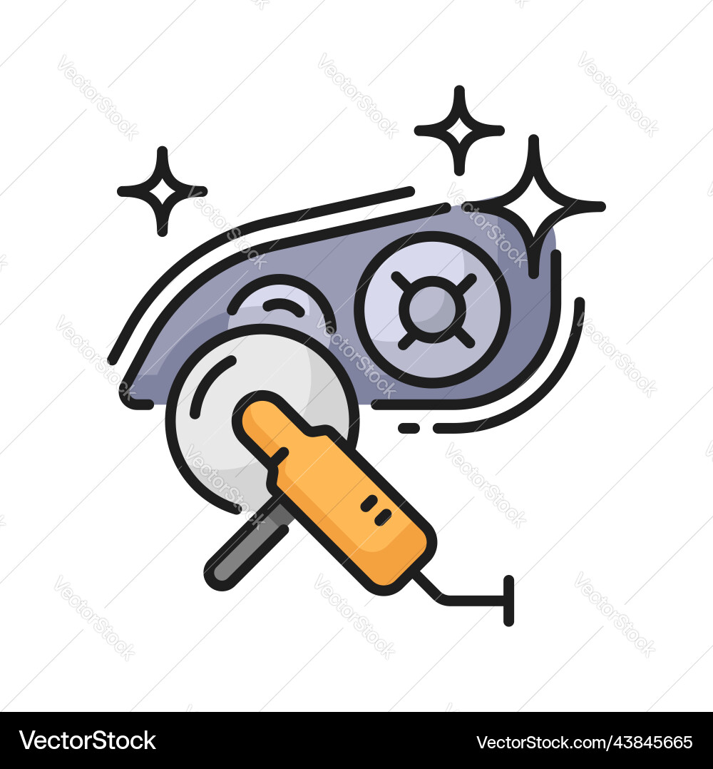 Headlight Cleaning & Polish Icon Vector Image