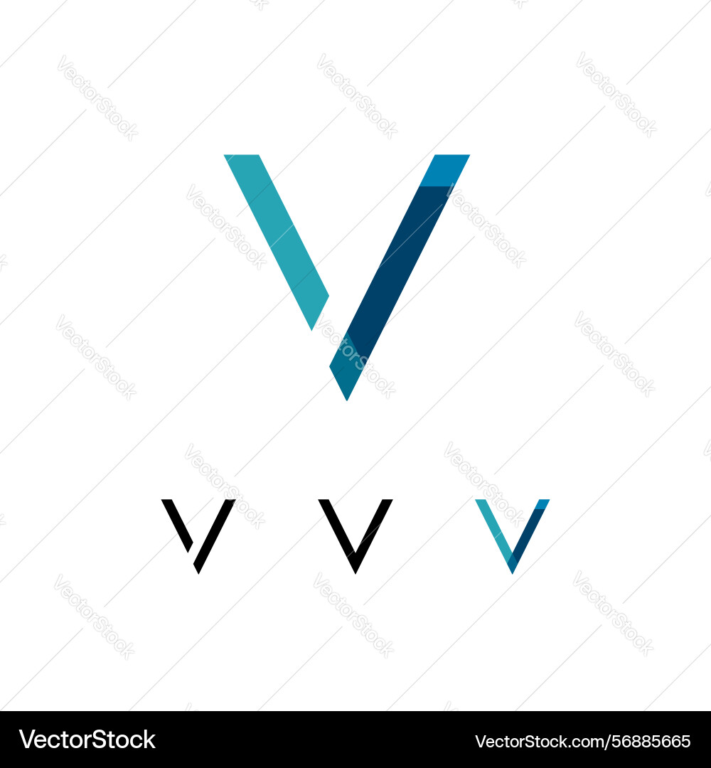 Logo letter v trendy modern alphabet font set Logo letter v trendy modern alphabet font set Vector Image