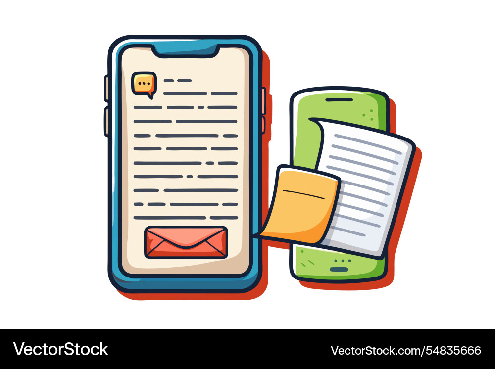 Abstract mobile app showcasing text input Vector Image