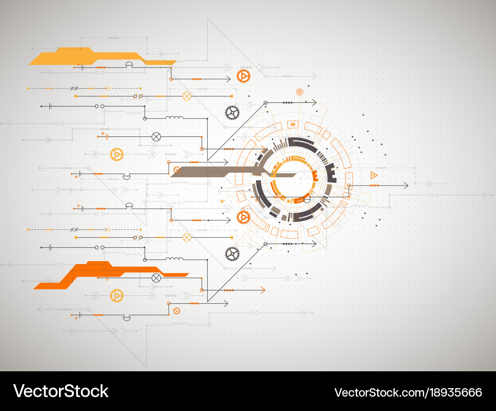 Abstract technological background with various vector image