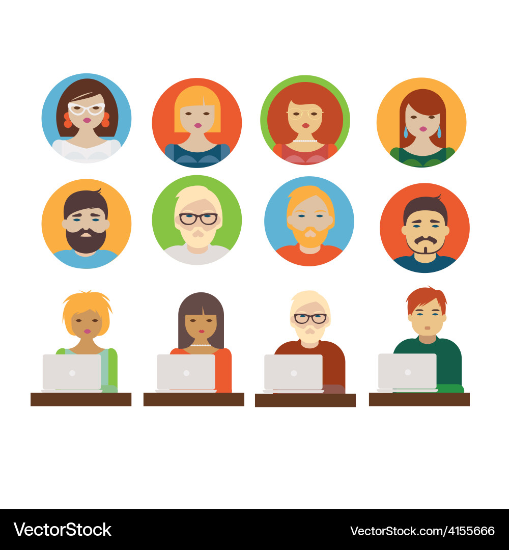 Business People Icons Vector Image