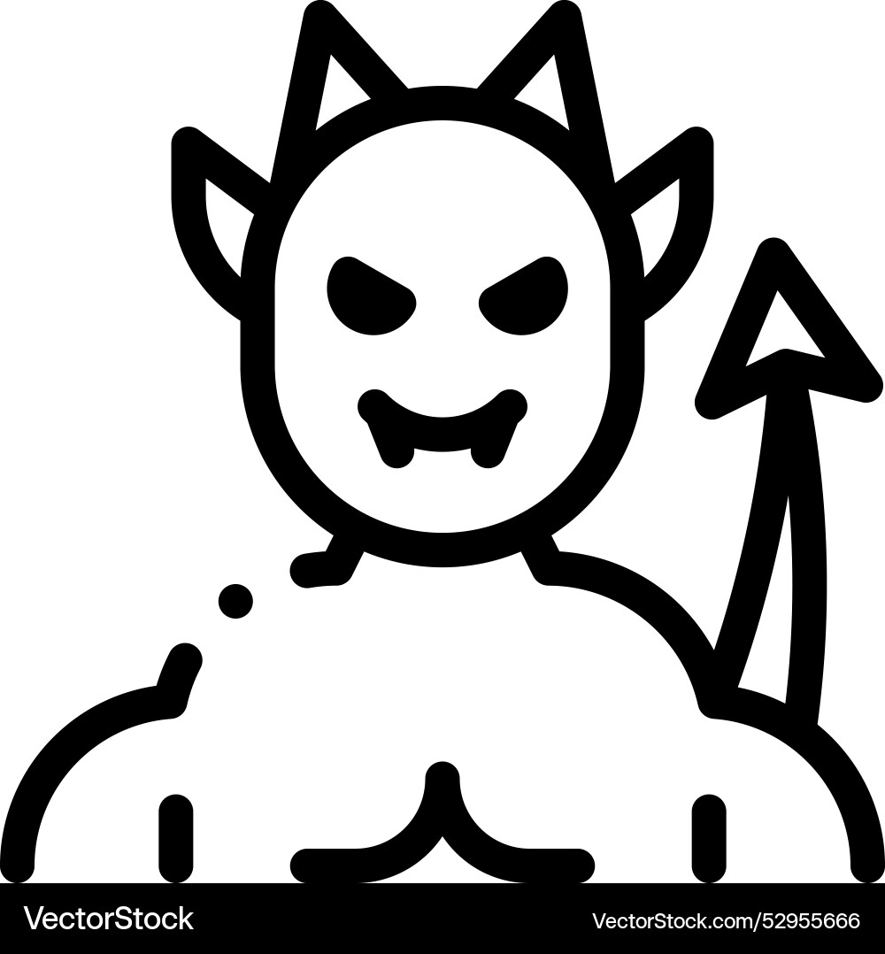 Demon icon thin linear style design isolated Vector Image