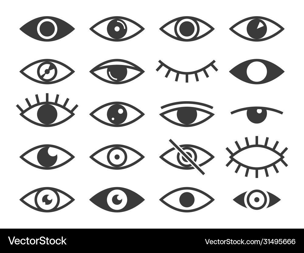 Eye Health & Vision Icon Set Vector Image