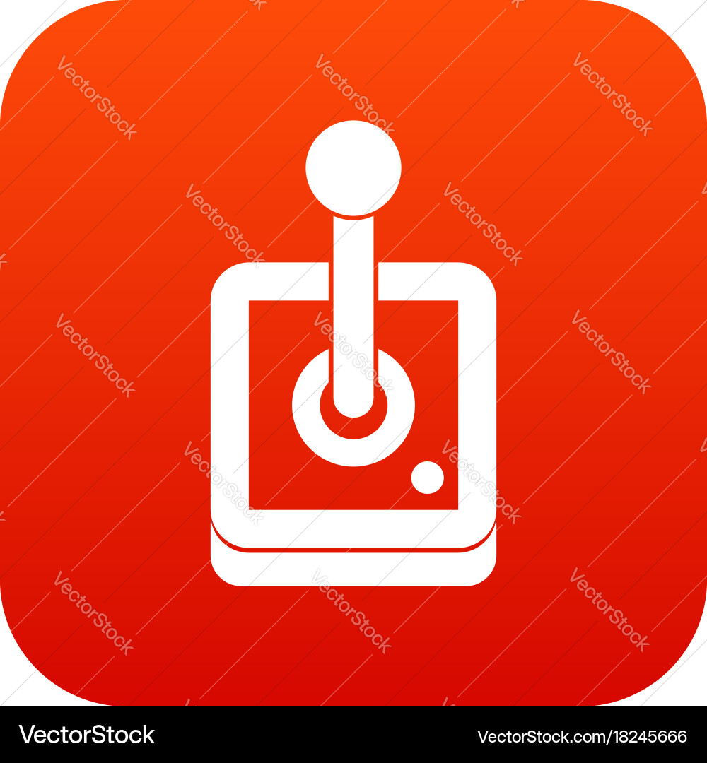 Joystick for computer games icon digital red vector image