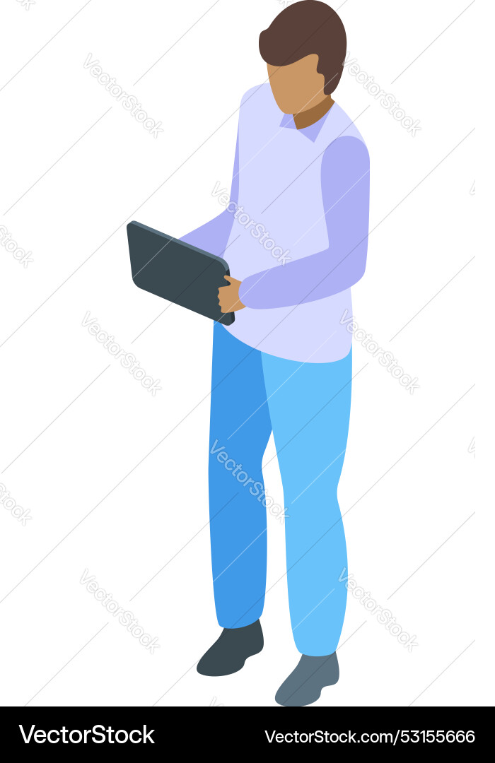 Manager working with tablet using cloud technology Manager working with tablet using cloud technology vector image